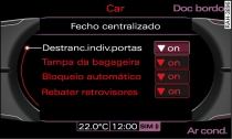 Visor: Menu Fecho centralizado